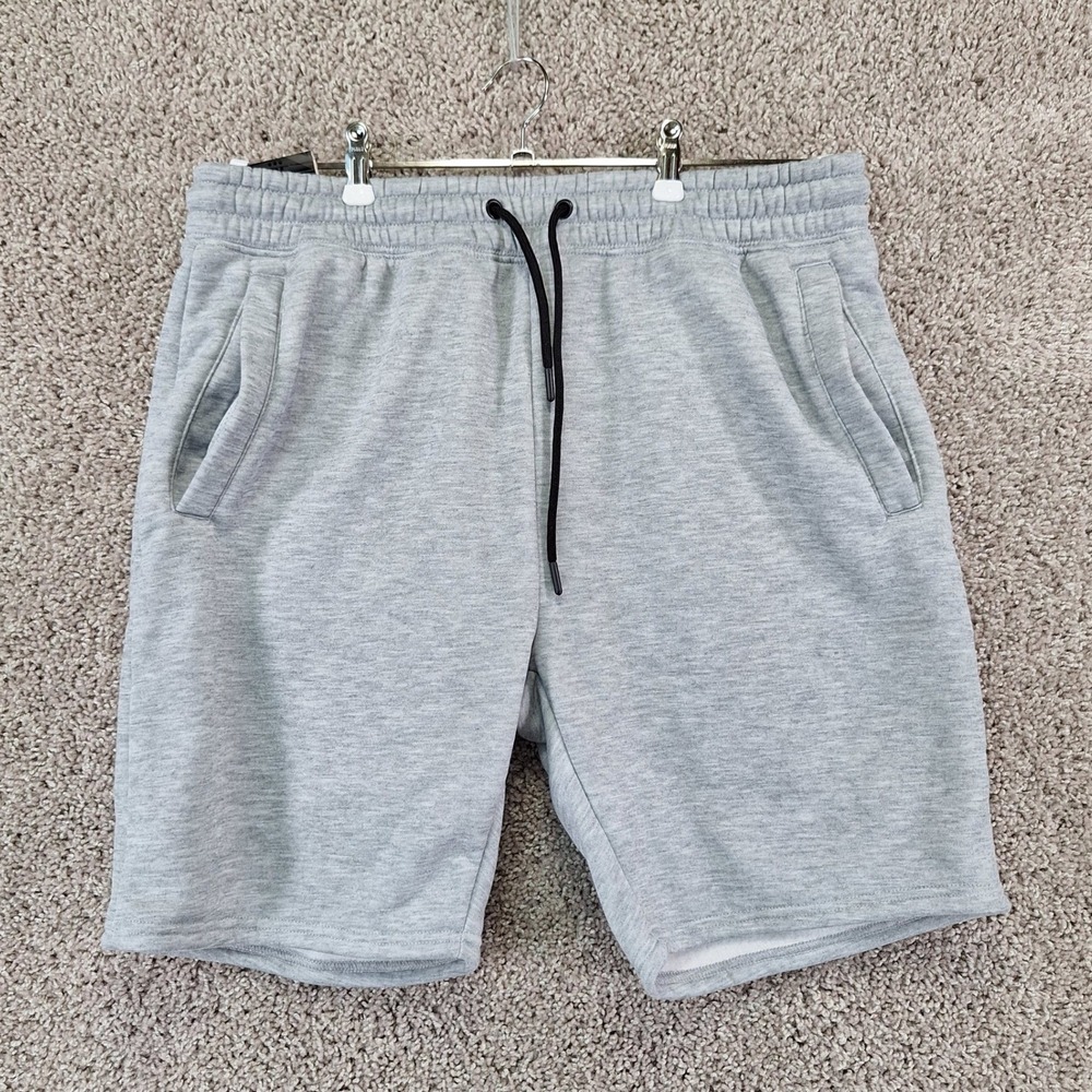 Athletex Shorts Mens XL (W35) Grey Performance Apparel Fleece Gym Activewear NWT